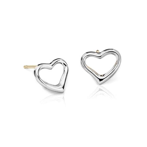 versace silver earring|silver open heart earrings.